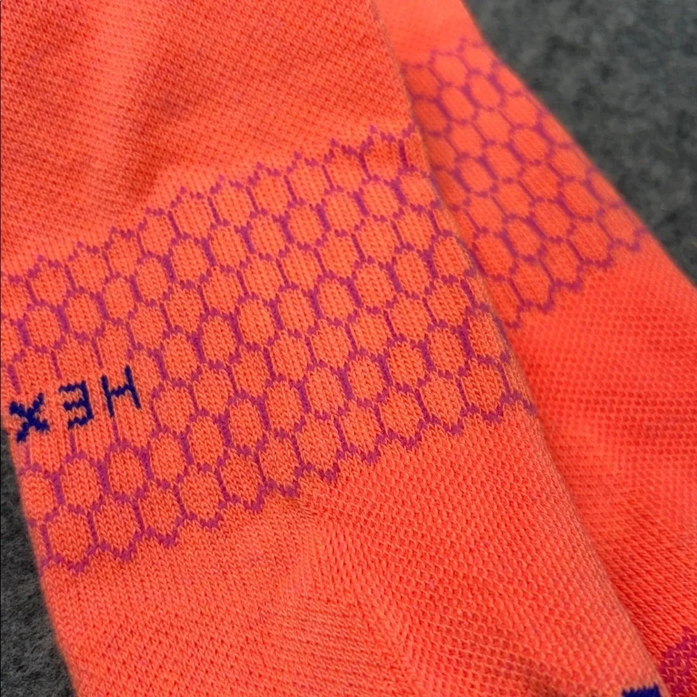 Bombas Hex Tec honeycomb Orange purple white Socks bundle of 3 Xl
